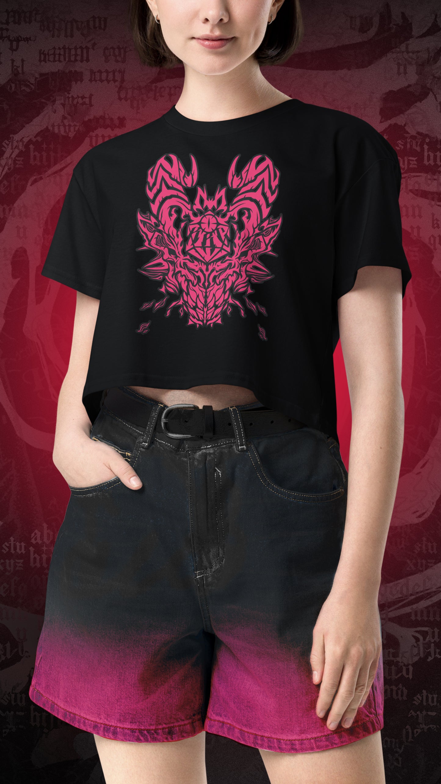 K.R.C. - K.R.C. - Liquid Dragon Flames - Crop top Dark da donna